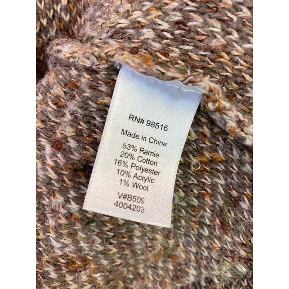 Coldwater Creek Women’s Med Moto Zip Front Jacket Knit Tweed Tan - Picture 7 of 9